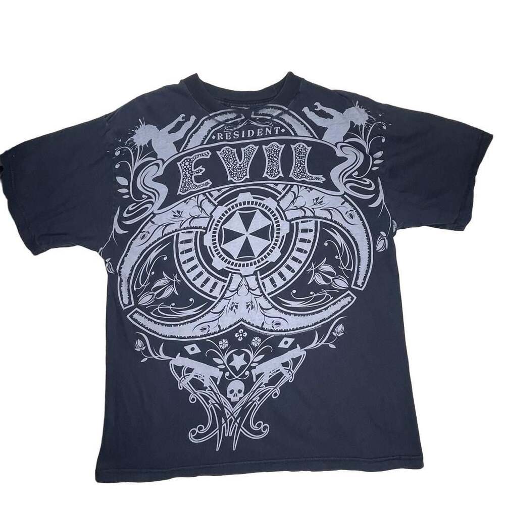 Vintage Resident Evil Y2K All Over Print Tee - Boxy Medium / Large (21 x 26.5)